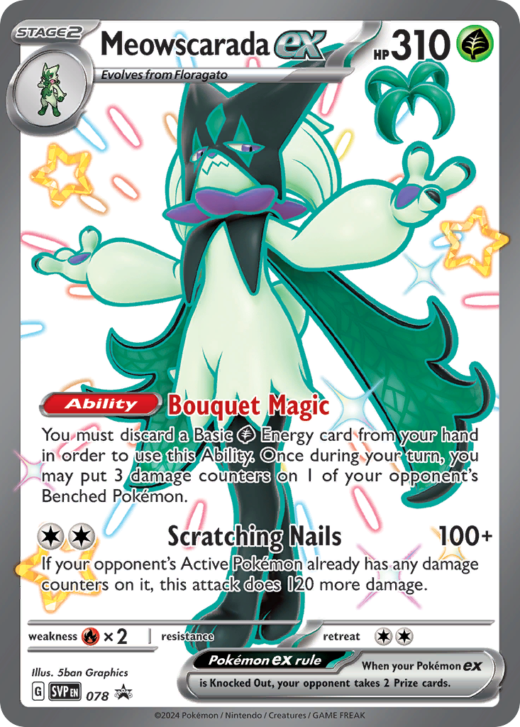 Meowscarada ex 78 Scarlet & Violet Black Star Promos Pokémon card