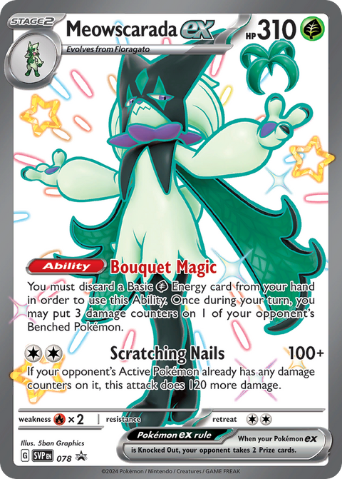 Meowscarada ex 78 Scarlet & Violet Black Star Promos Pokémon card