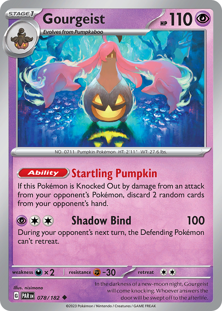 Gourgeist 78 Paradox Rift Pokémon card