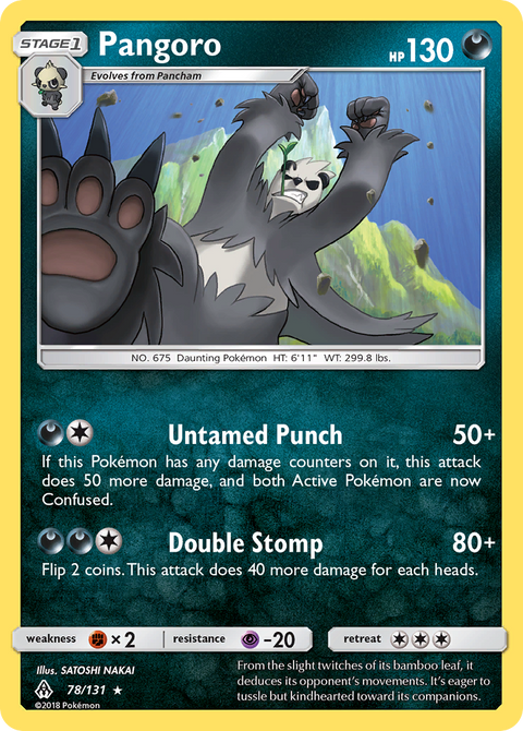 Pangoro 78 Forbidden Light Pokémon card