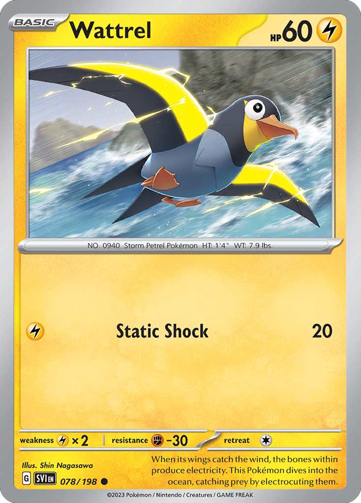 Wattrel 78 Scarlet & Violet Pokémon card