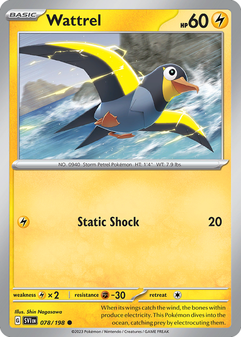 Wattrel 78 Scarlet & Violet Pokémon card