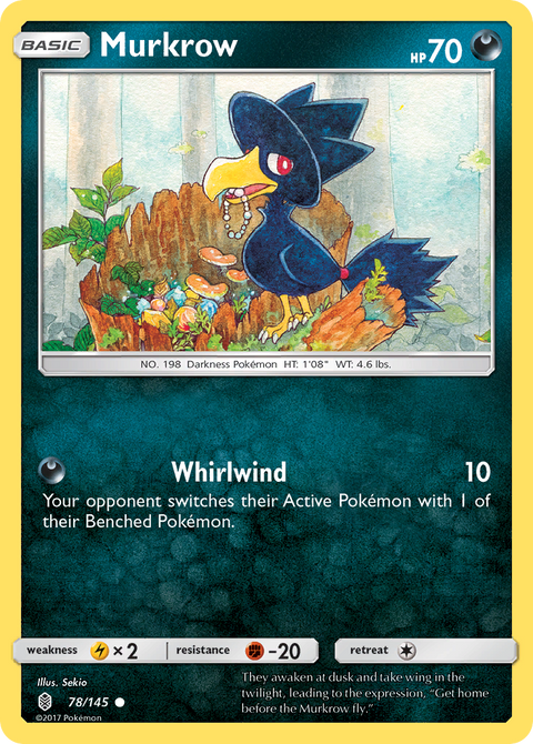 Murkrow 78 Guardians Rising Pokémon card