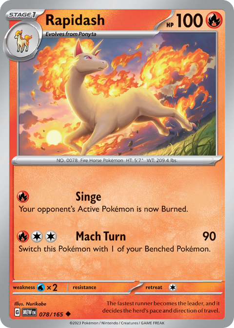 Rapidash 78 151 Pokémon card