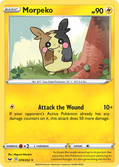 Morpeko 78 Sword & Shield Pokémon card