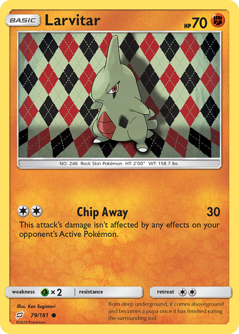 Larvitar 79 Team Up Pokémon card