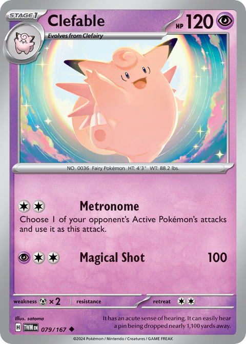 Clefable 79 Twilight Masquerade Pokémon card