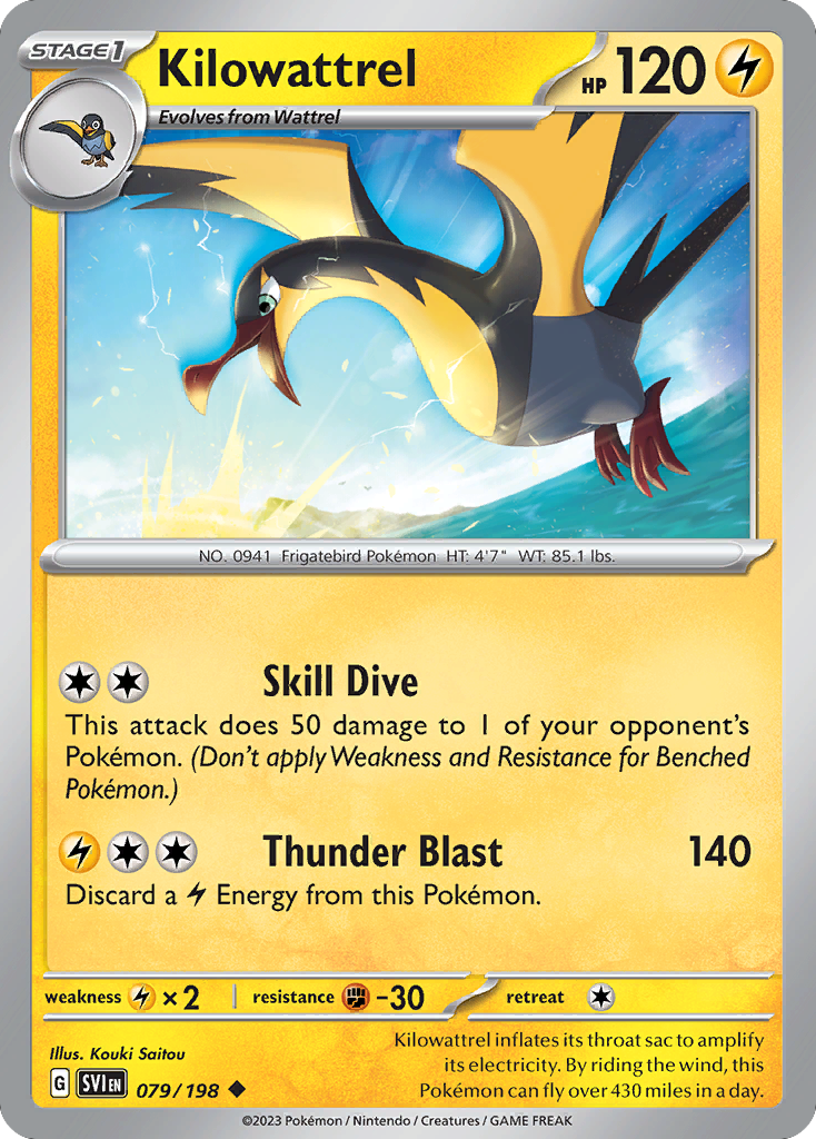 Kilowattrel 79 Scarlet & Violet Pokémon card