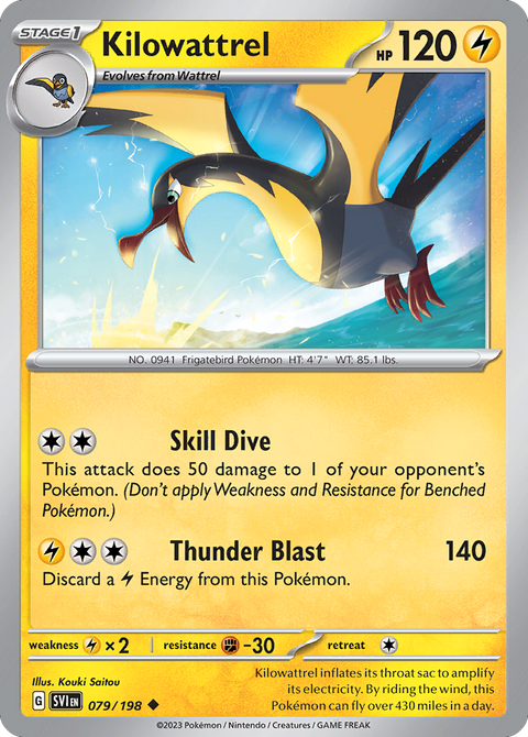 Kilowattrel 79 Scarlet & Violet Pokémon card