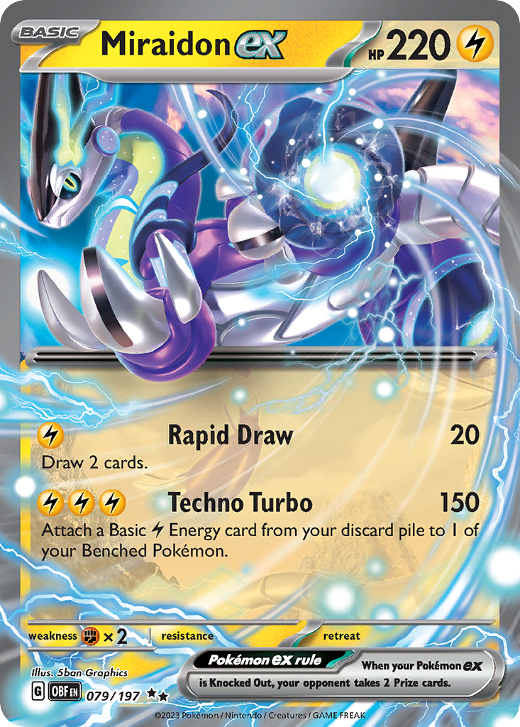 Miraidon ex 79 Obsidian Flames Pokémon card