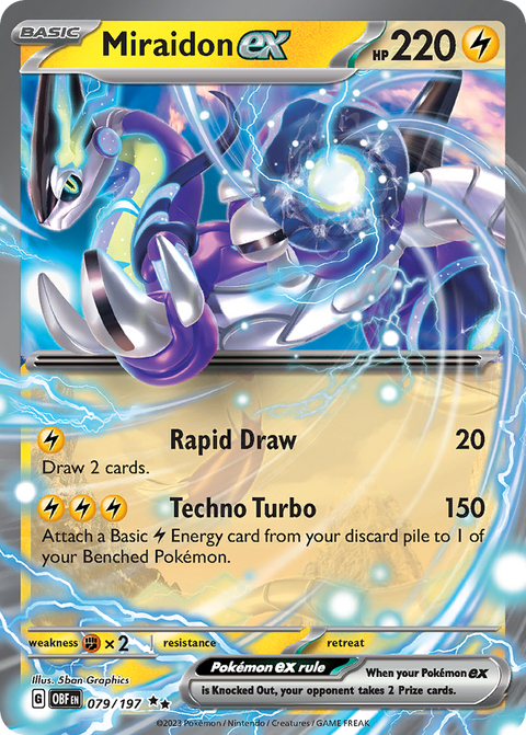 Miraidon ex 79 Obsidian Flames Pokémon card