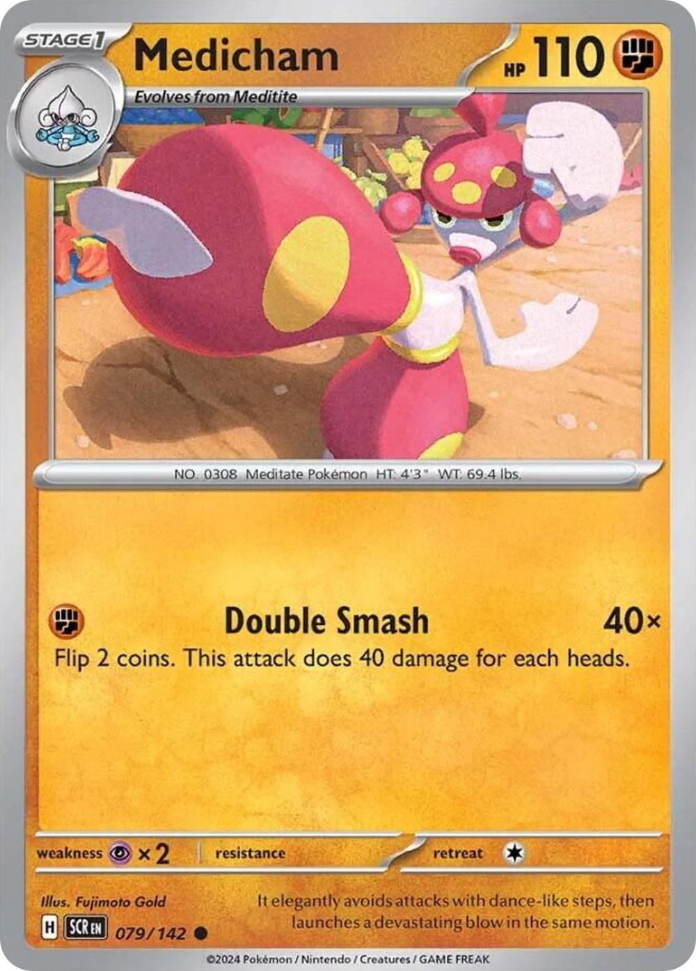 Medicham 79 Stellar Crown Pokémon card