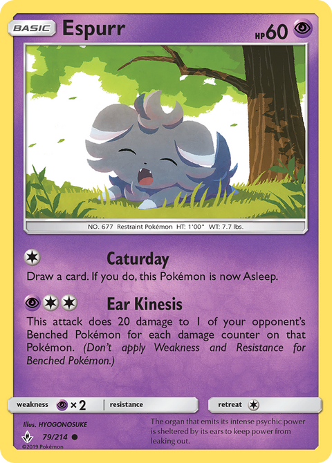 Espurr 79 Unbroken Bonds Pokémon card