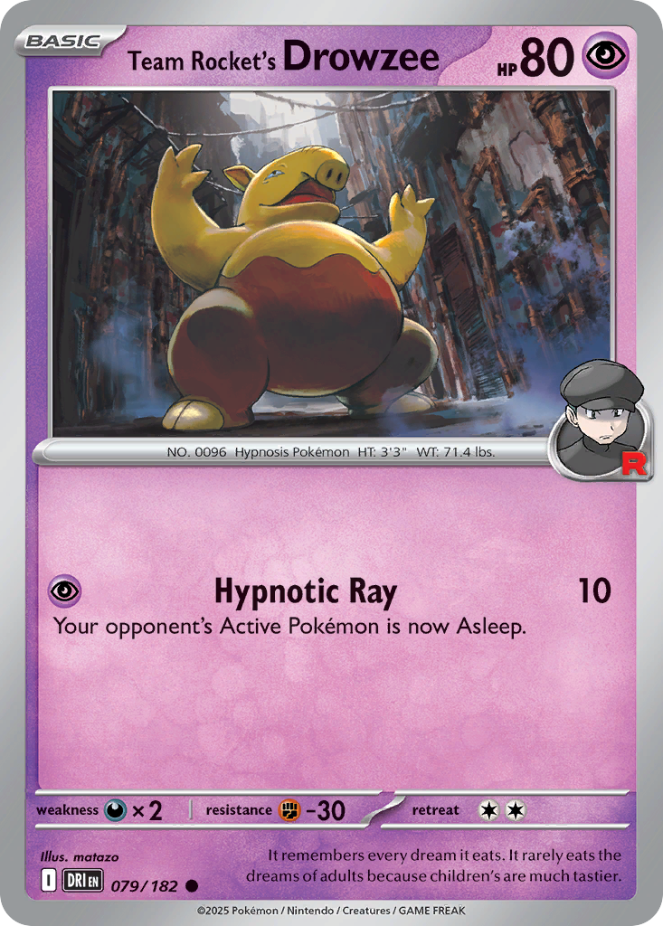 Team Rocket's Drowzee 79 Destined Rivals Pokémon card