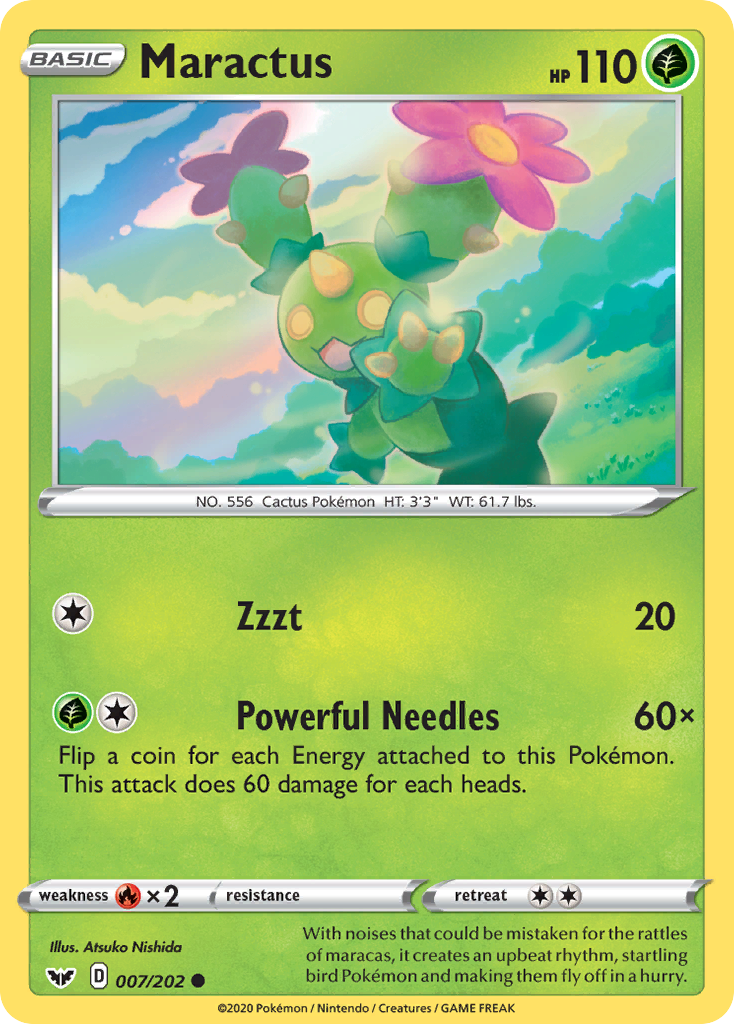 Maractus 7 Sword & Shield Pokémon card