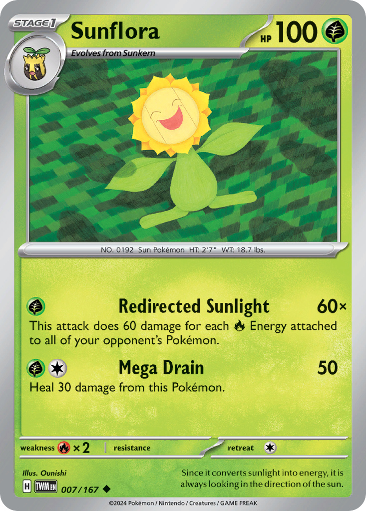 Sunflora 7 Twilight Masquerade Pokémon card