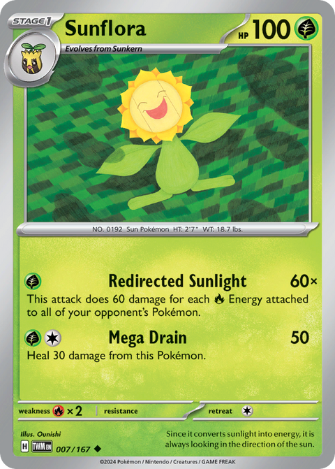 Sunflora 7 Twilight Masquerade Pokémon card