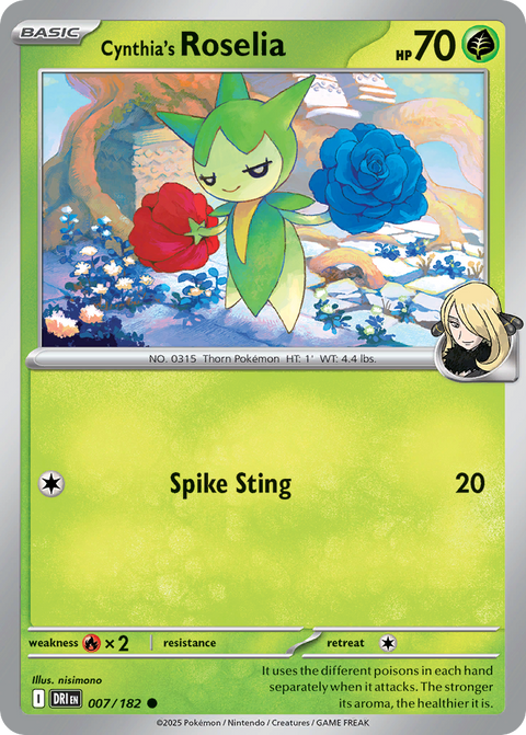 Cynthia's Roselia 7 Destined Rivals Pokémon card