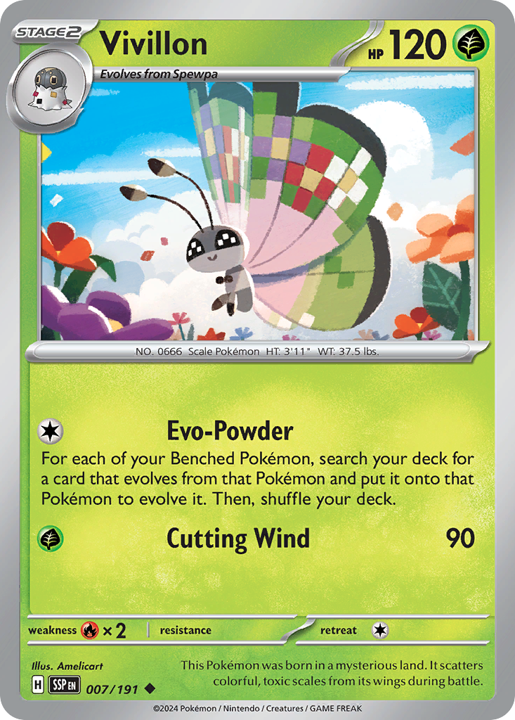Vivillon 7 Surging Sparks Pokémon card