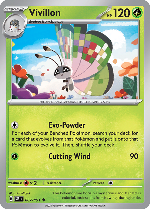 Vivillon 7 Surging Sparks Pokémon card