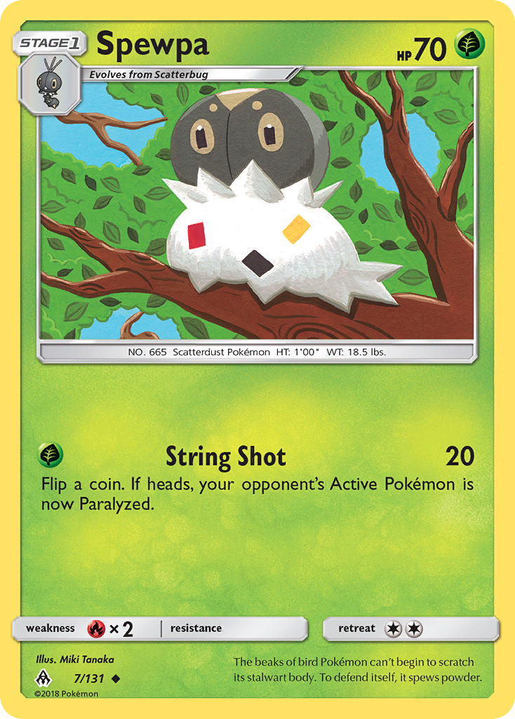 Spewpa 7 Forbidden Light Pokémon card