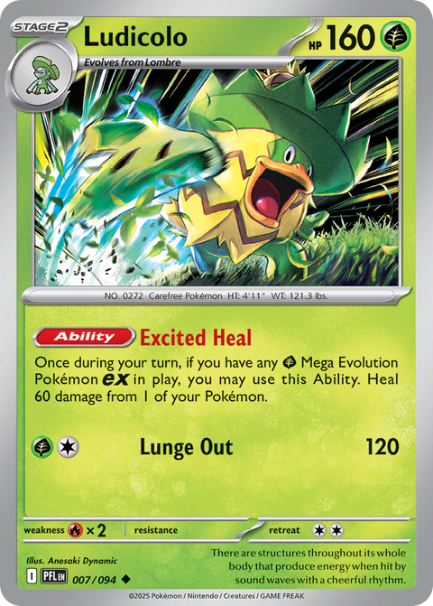 Ludicolo 7 Phantasmal Flames Pokémon card