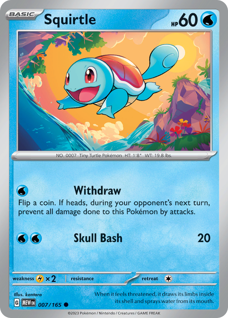 Squirtle 7 151 Pokémon card
