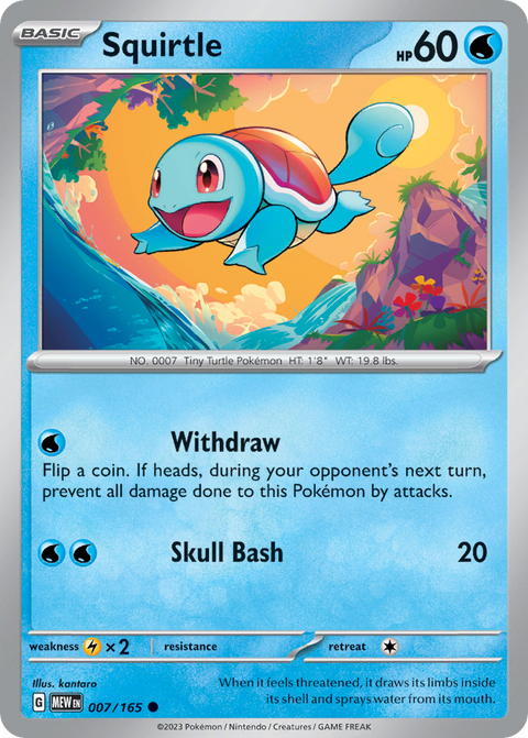 Squirtle 7 151 Pokémon card