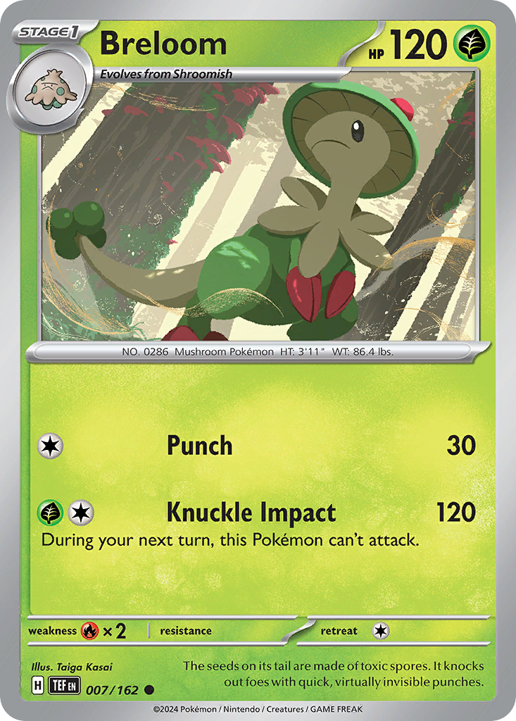 Breloom 7 Temporal Forces Pokémon card