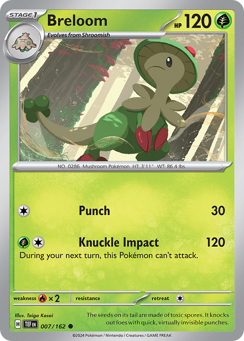 Breloom 7 Temporal Forces Pokémon card