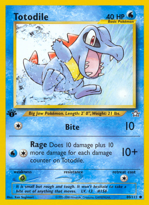 Totodile 80 Neo Genesis Pokémon card
