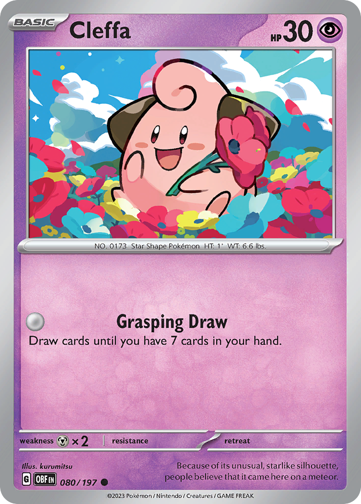 Cleffa 80 Obsidian Flames Pokémon card