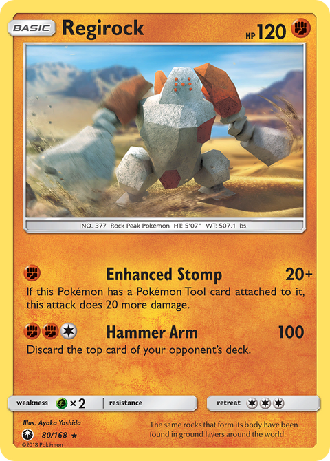 Regirock 80 Celestial Storm Pokémon card