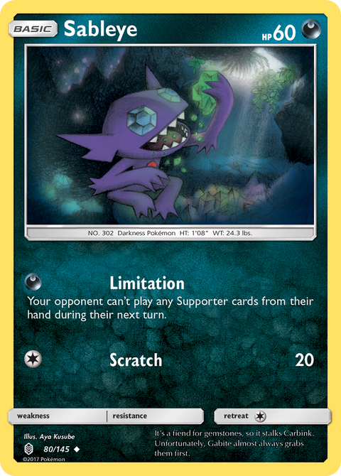 Sableye 80 Guardians Rising Pokémon card