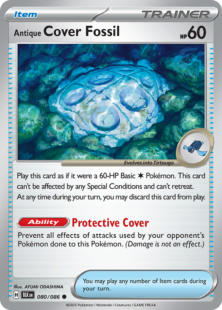 Antique Cover Fossil 60 Black Bolt Pokémon card