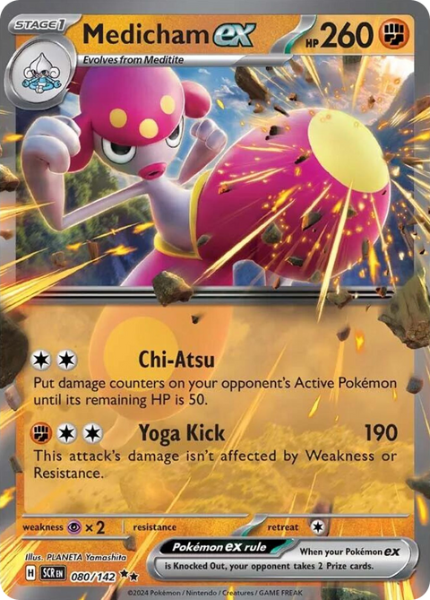 Medicham ex 80 Stellar Crown Pokémon card