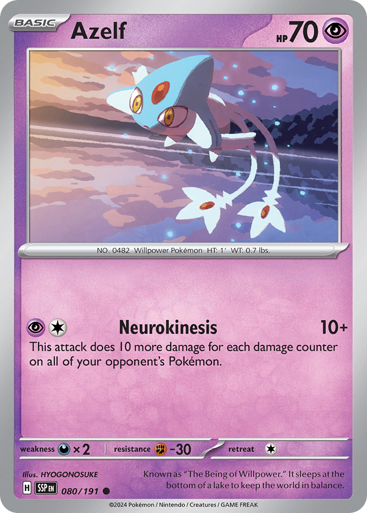 Azelf 80 Surging Sparks Pokémon card