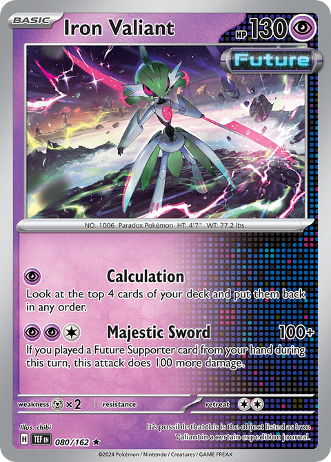 Iron Valiant 80 Temporal Forces Pokémon card