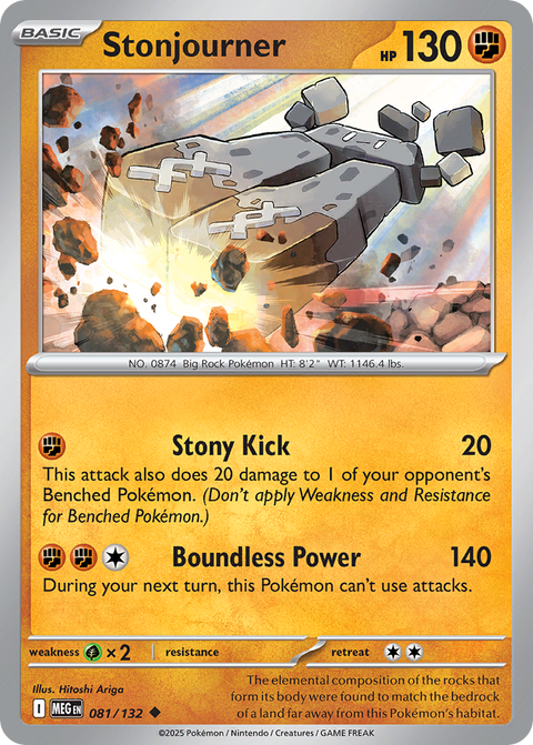 Stonjourner 81 Mega Evolution Pokémon card