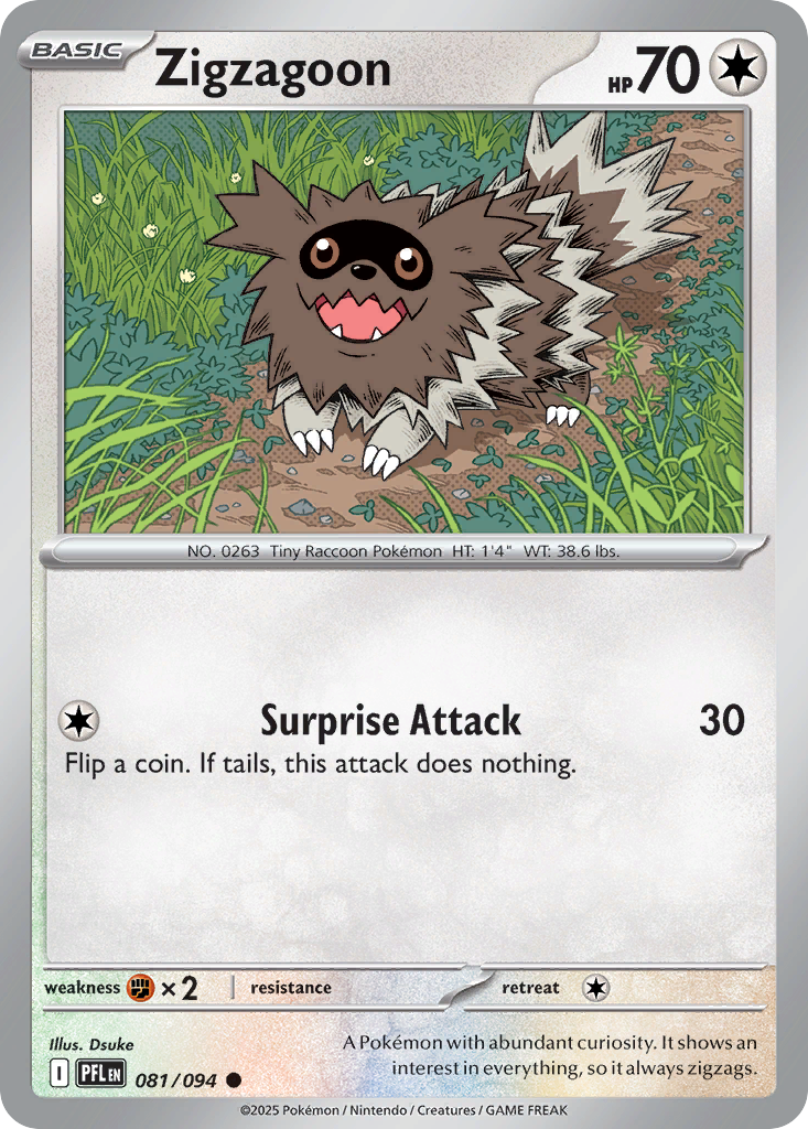 Zigzagoon 81 Phantasmal Flames Pokémon card