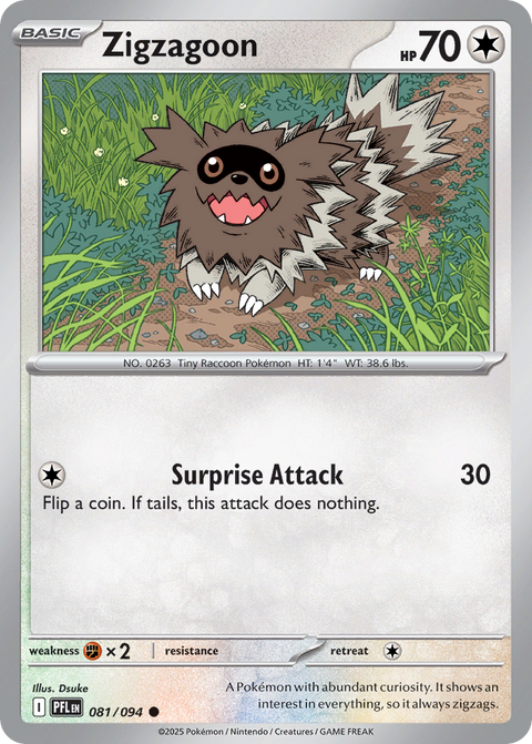 Zigzagoon 81 Phantasmal Flames Pokémon card
