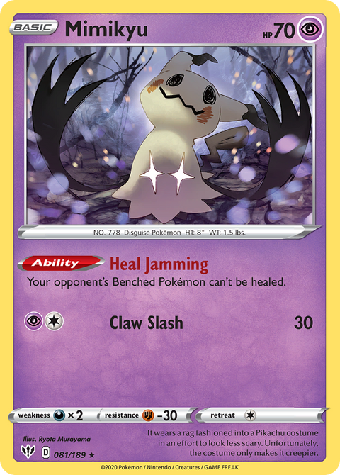 Mimikyu 81 Darkness Ablaze Pokémon card