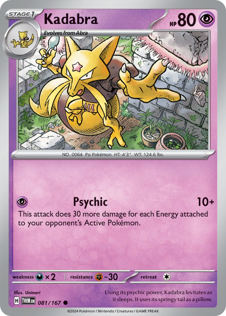 Kadabra 81 Twilight Masquerade Pokémon card
