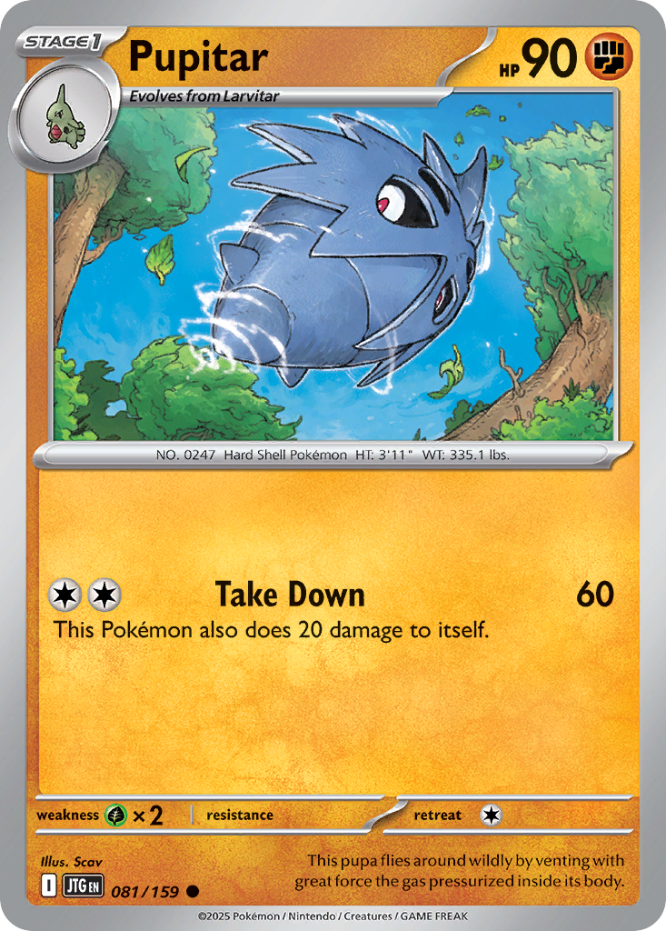 Pupitar 81 Journey Together Pokémon card