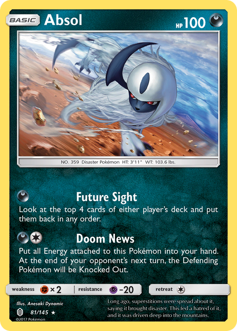 Absol 81 Guardians Rising Pokémon card