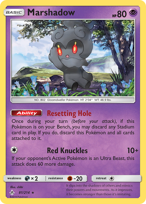 Marshadow 81 Unbroken Bonds Pokémon card