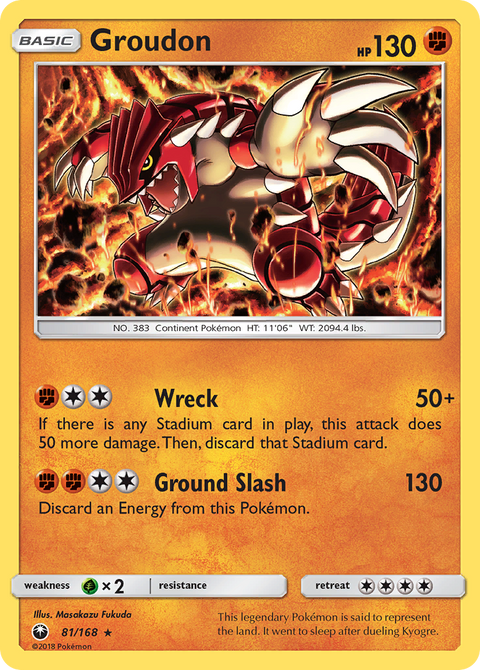 Groudon 81 Celestial Storm Pokémon card