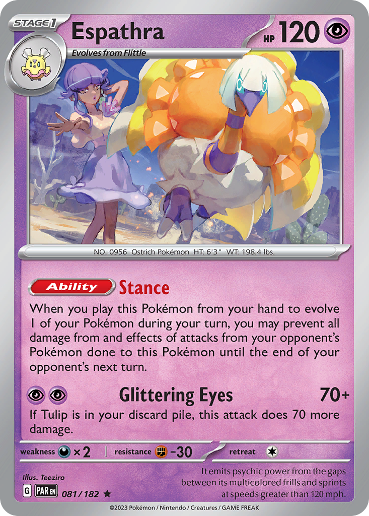 Espathra 81 Paradox Rift Pokémon card