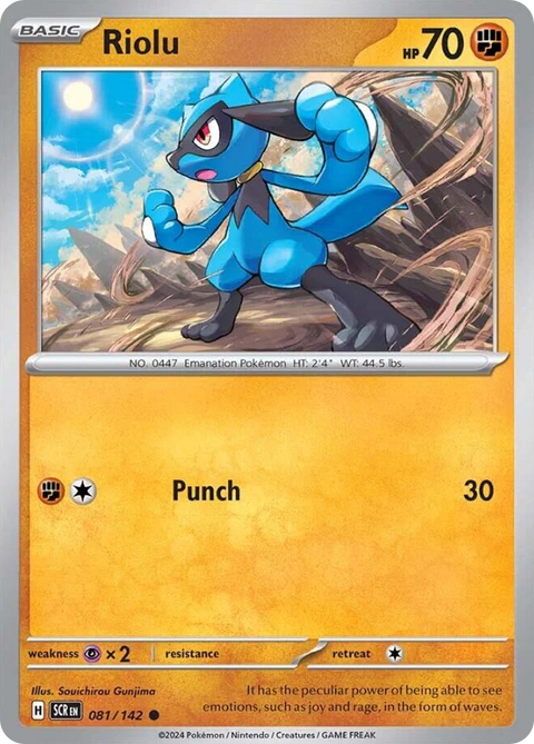 Riolu 81 Stellar Crown Pokémon card