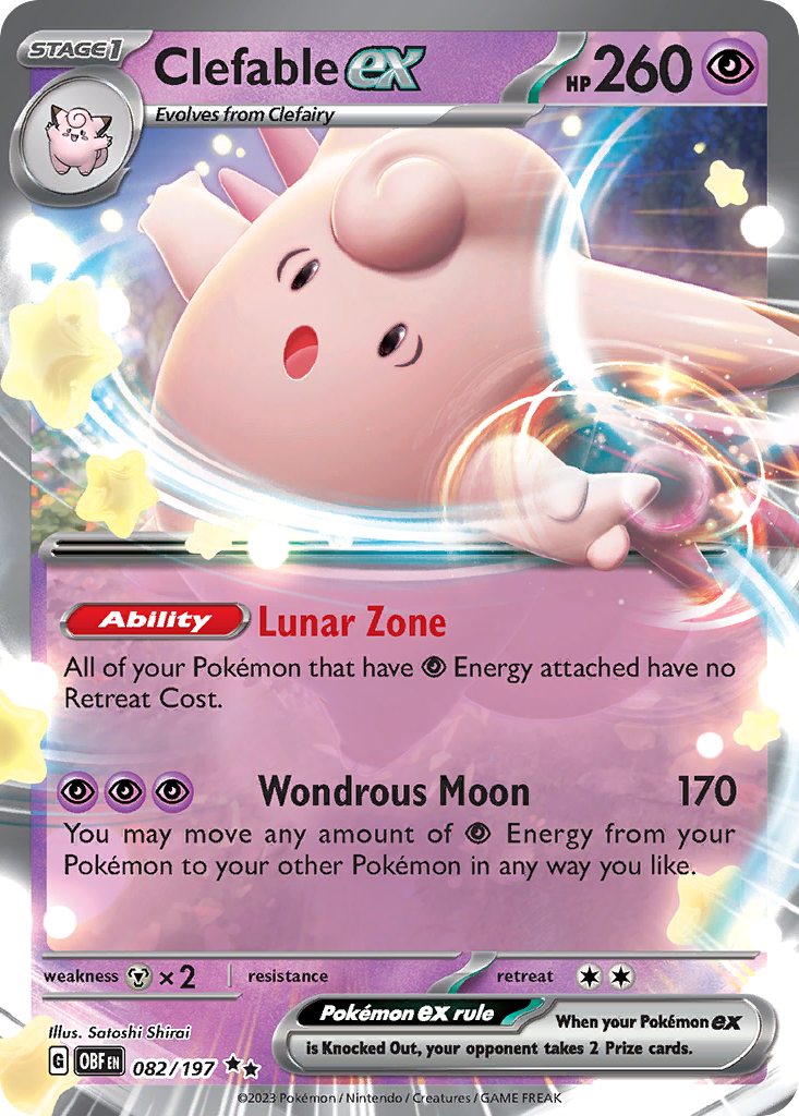 Clefable ex 82 Obsidian Flames Pokémon card